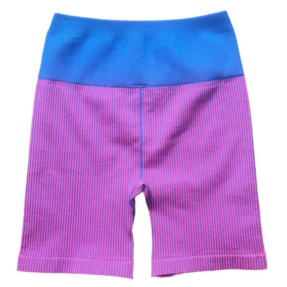 Fabletics High-Waisted Ribbed Bike Shorts - Picture 2 of 4